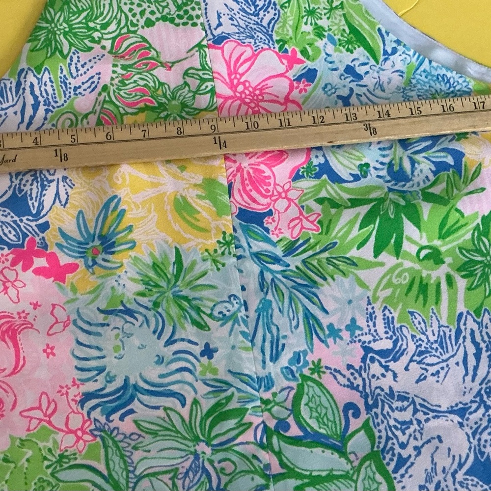 Lilly Pulitzer Pearl romper dress Multi Cheek to Cheek patch sz 12 - Picture 5 of 6
